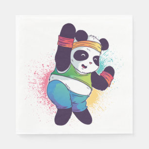 Panda Bear Dabbing Dancing Baby Shower Birthday Pappersservett