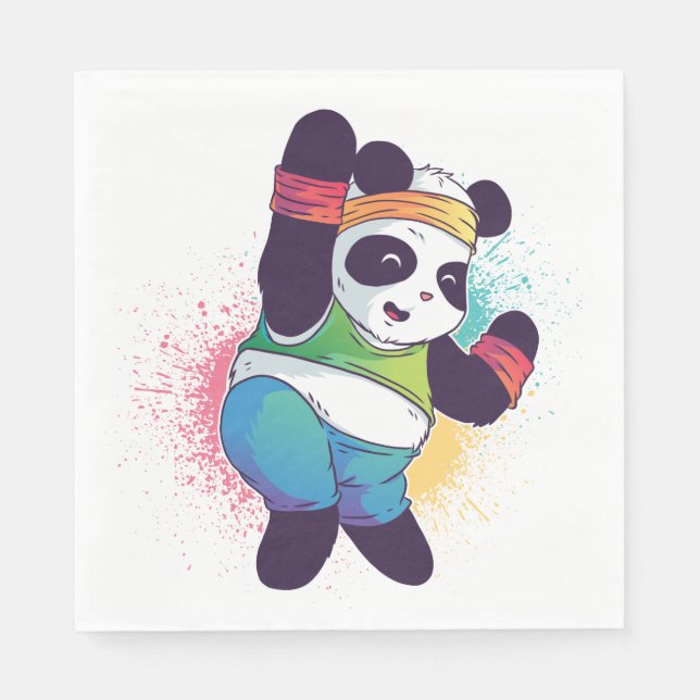 Panda Bear Dabbing Dancing Baby Shower Birthday Pappersservett (Framsidan)