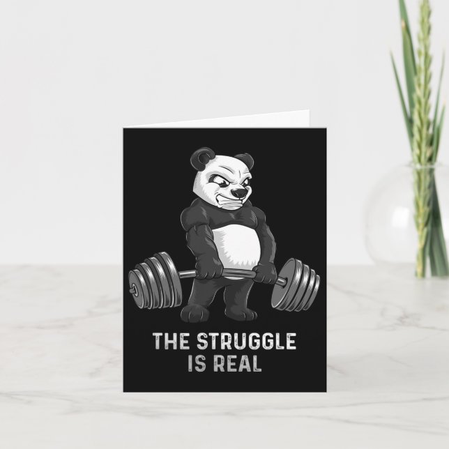 Panda Bear Deadlift Shirt Powerlifter Funny Bodybu Kort (Framsida)