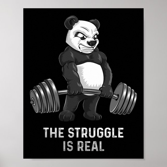 Panda Bear Deadlift Shirt Powerlifter Funny Bodybu Poster (Framsidan)