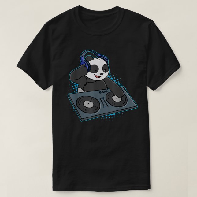 Panda Bear DJ Music Disk Jockey Disco Musician Tur T Shirt (Design framsida)