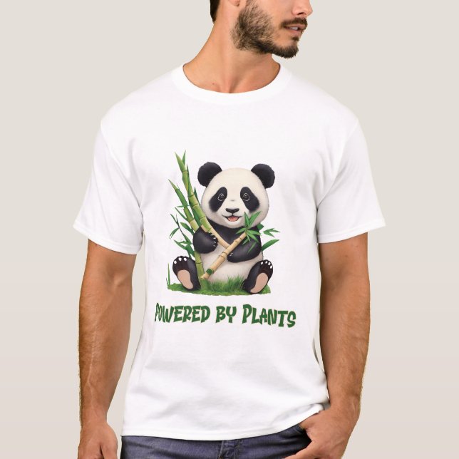 Panda Bear drivs av växter T Shirt (Framsida)