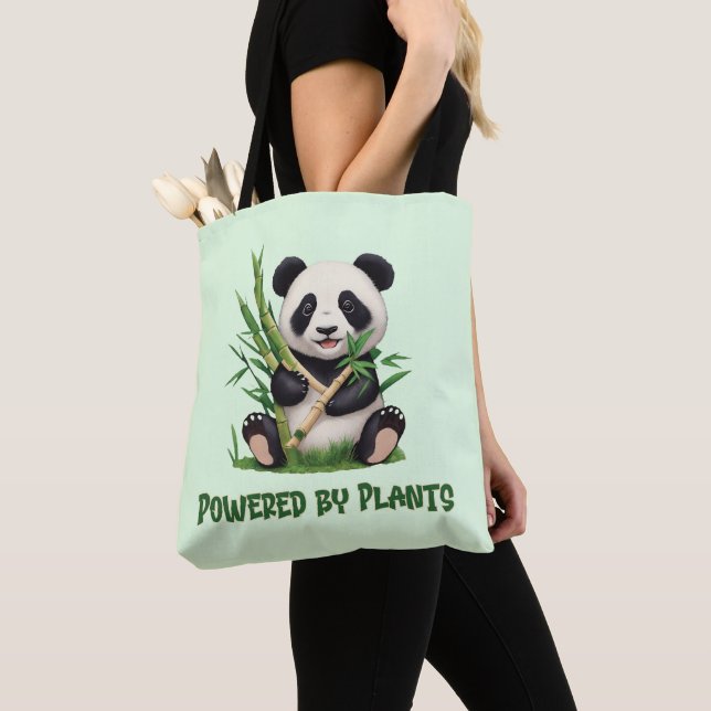 Panda Bear drivs av växter Tygkasse (Närbild)