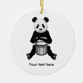 Panda Bear Drum Illustration Julgransprydnad Keramik