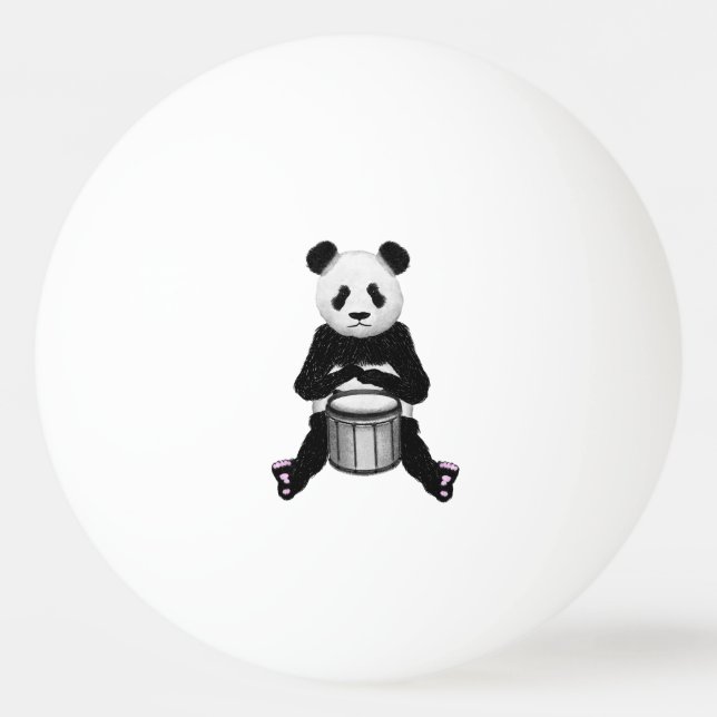 Panda Bear Drum Illustration Pingisboll (Framsidan)