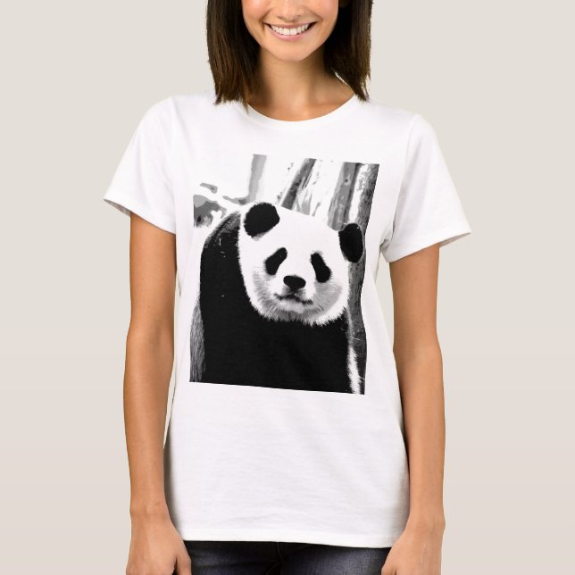 Panda Bear Dubbla Sided Design Anpassningsbar Kvin T Shirt (Framsida)