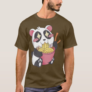 Panda Bear Eating Ramen Noodles Japanska Ramen Pan T Shirt