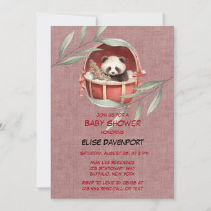 Panda Bear Gender Neutral Baby Shower Inbjudningar
