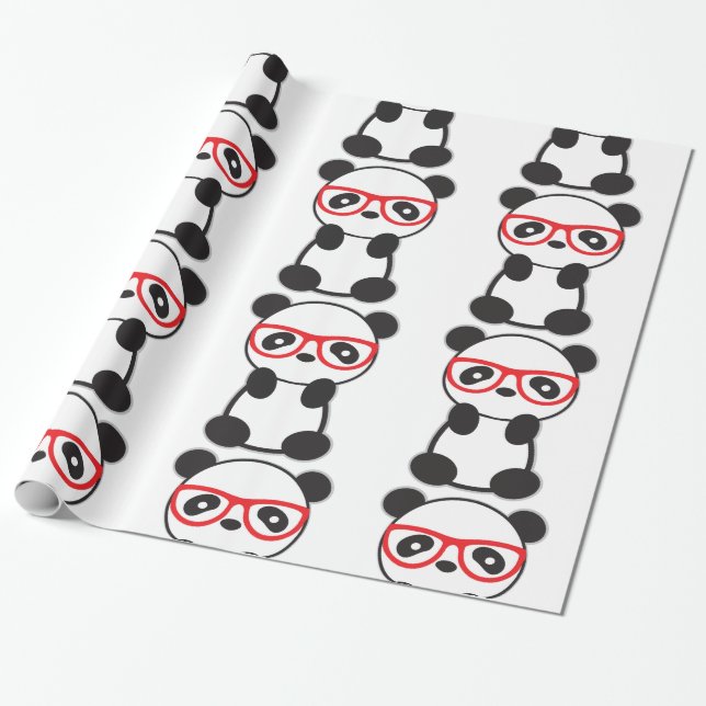 Panda Bear Gift Wrapping Papper Presentpapper (Utrullad)