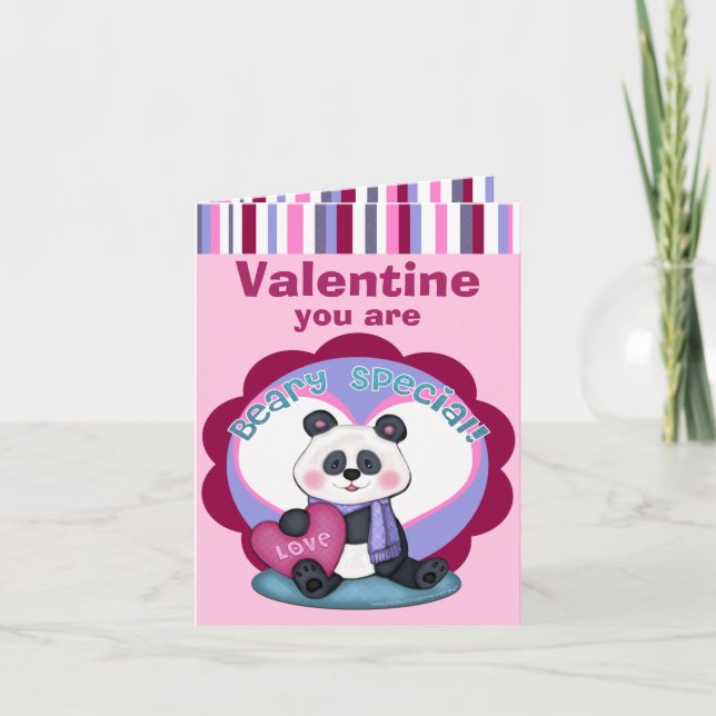 Panda Bear Greeting Card på hjärtans dag Helgkort (Framsida)