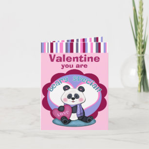 Panda Bear Greeting Card på hjärtans dag Helgkort