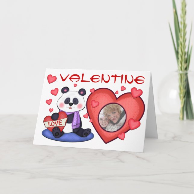 Panda Bear Greeting Card på hjärtans dag Helgkort (Framsida)