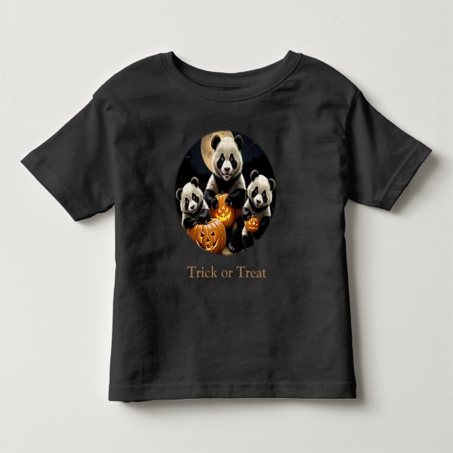 Panda Bear Halloween T Shirt (Framsida)