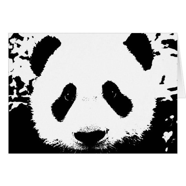 Panda Bear Hälsningskort (Framsidan Horizontal)