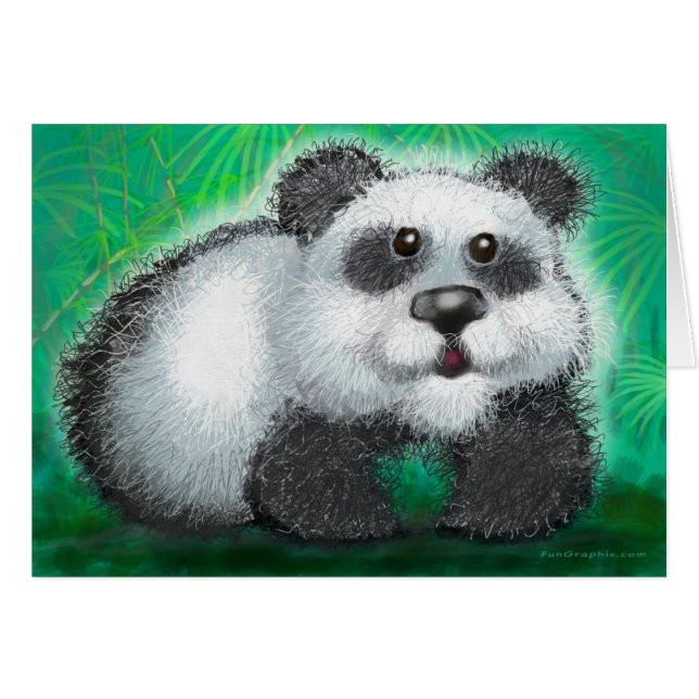 Panda Bear Hälsningskort (Framsidan Horizontal)