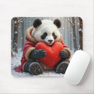 Panda Bear Hugger en hjärtklapp Musmatta