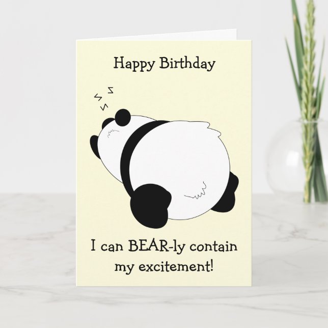 Panda Bear Humous Birday Card Kort (Framsida)