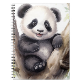 Panda Bear i Bamboo Träd Anteckningsbok