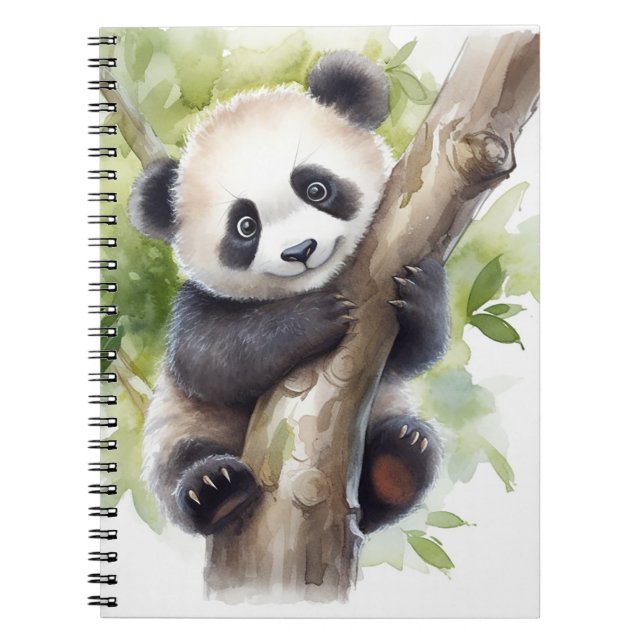 Panda Bear i Bamboo Träd Anteckningsbok (Framsidan)