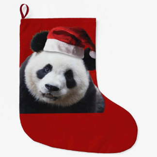 Panda Bear i Jultomten Hat Stor Julstrumpa