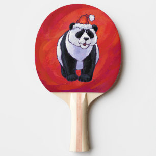 Panda Bear i Santa Hat On Red Pingisracket