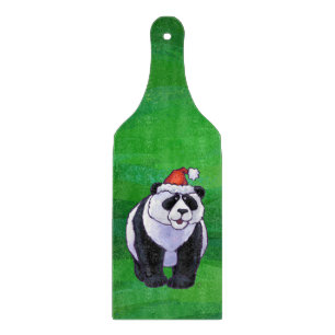 Panda Bear i Santa Hat på Grönt