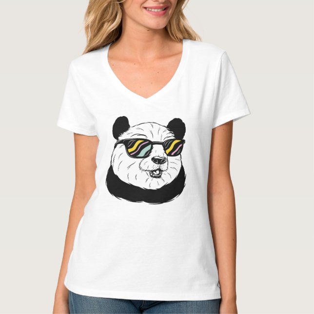 Panda Bear i Sunglass T Shirt (Framsida)