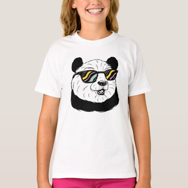 Panda Bear i Sunglass T Shirt (Framsida)