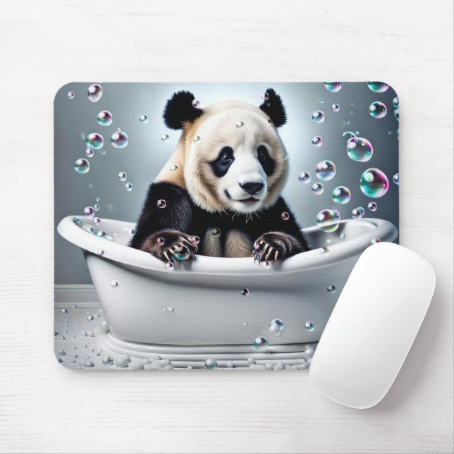 Panda Bear in Bubble Bath Musmatta (Med mus)