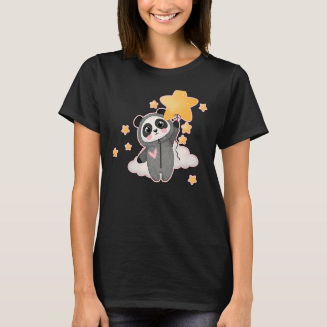 Panda Bear in Cute Pajamas T Shirt (Framsida)