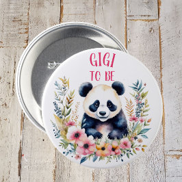 Panda Bear in Flowers Baby Shower Gigi ska vara Knapp