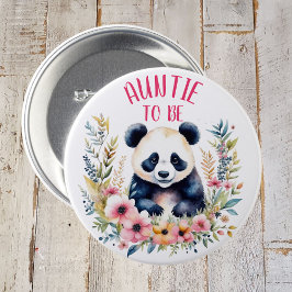 Panda Bear in Flowers Baby Shower Moster ska vara Knapp