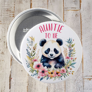 Panda Bear in Flowers Baby Shower Moster ska vara Knapp