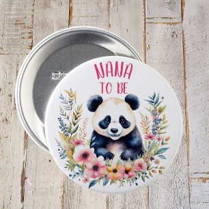 Panda Bear in Flowers Baby Shower Nana. Knapp