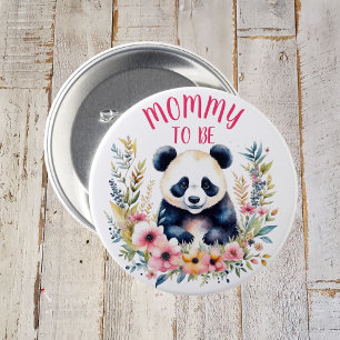 Panda Bear in Flowers Girl Girl Shower Mamma ska v Knapp
