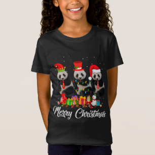 Panda Bear jul jul Pajama Träd Julafton Ljus Anima T Shirt