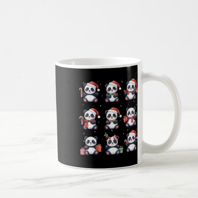 Panda Bear jul jul Santa Hat Funny Animal Lover Kaffemugg (Höger)