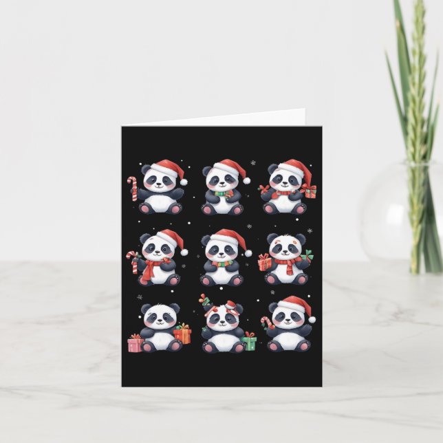 Panda Bear jul jul Santa Hat Funny Animal Lover Kort (Framsida)