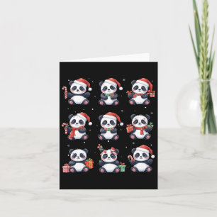 Panda Bear jul jul Santa Hat Funny Animal Lover Kort