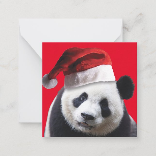 Panda Bear Jultomten Anteckningskort (Framsida)