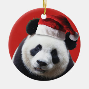 Panda Bear Jultomten Julgransprydnad Keramik