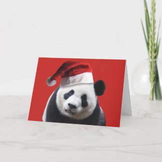 Panda Bear Jultomten Kort