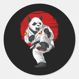 Panda Bear Karate Kickboxing Kung fu Taekwondo Mar Runt Klistermärke