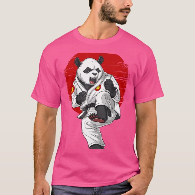 Panda Bear Karate Kickboxing Kung fu Taekwondo Mar T Shirt (Framsida)