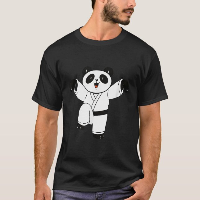 Panda Bear Karate Motif för barn T Shirt (Framsida)
