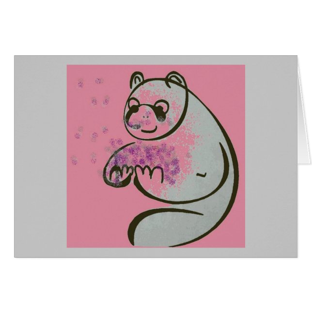 Panda Bear Kärlek Hälsningskort (Framsidan Horizontal)