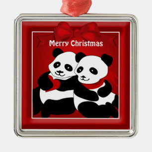 Panda Bear Kärlek lite jul Julgransprydnad Metall