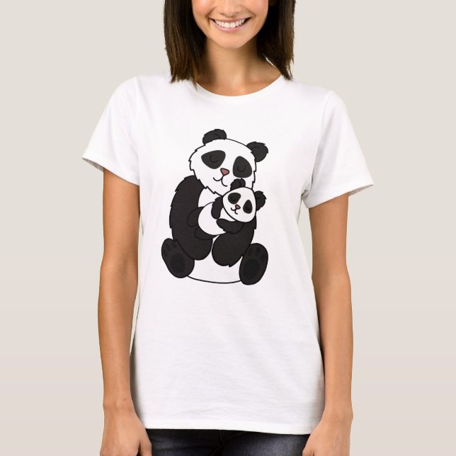 Panda Bear Kärlek Mammor Pandas Mors dag T Shirt (Framsida)