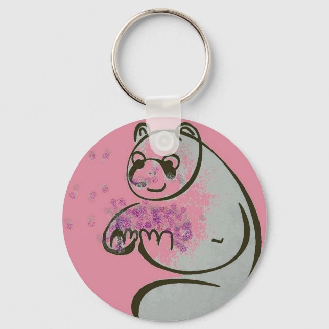 Panda Bear Kärlek Nyckelring (Framsida)