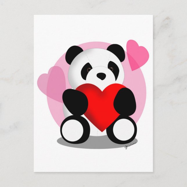 Panda Bear Kärlek Vykort (Framsida)